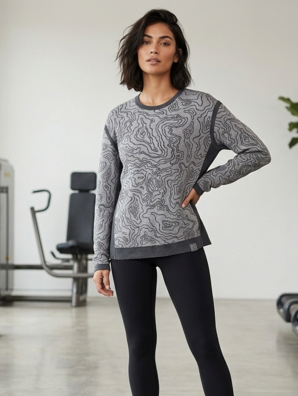 lululemon athletica Terrain Jacquard Map Knit Sweater Size Med